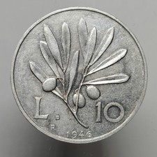 Repubblica Italiana, 10 lire 1946 Ulivo RARO SPL