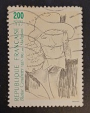 Francobolli Francia arte Dipinto Blaise Cendras Modigliani Mc 2630 Yt 2497 1987