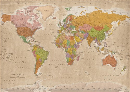 Poster xxl planisfero vintage - poster,