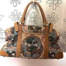 Borsa Boston in tela di Topolino manici in pelle stampa mappa MICKEY & CO Sport