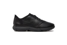 Sneaker da uomo Geox, pelle nero, laccio elastico, numero 43, nuovo con scatola