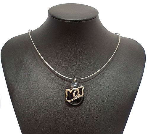 Necklace cats eye black - cats,