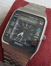 Raro orologio vintage digitale Seiko H357 5189 Ana Digi doppio