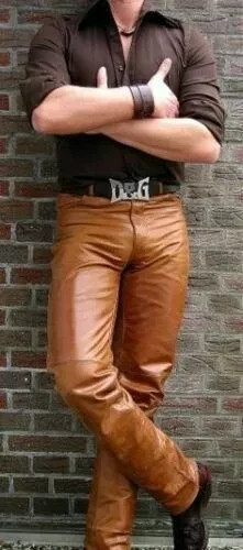 Pantalone jeans uomo pelle