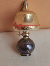 addobbo per albero di natale vintage lampada ad olio blu in pasta di vetro