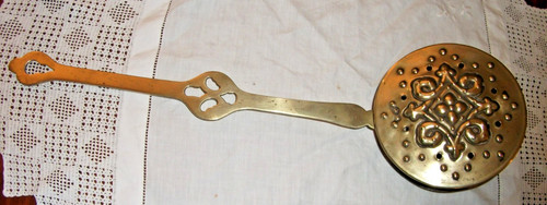 Antique brass chestnut roaster - antique,