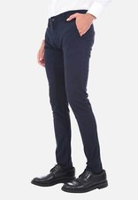 Pantaloni Uomo Eleganti Invernali a Quadri Elasticizzati Pantalone Slim Fit Scoz