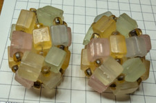 Orecchini Vintage Pastello Perline Germania Ovest, Clip On