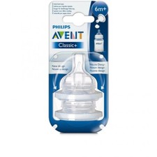 AVENT 2 tettarelle Classic flusso pappa con fessura a y 6m+