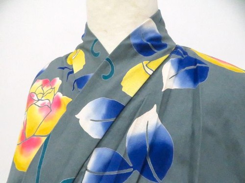 Kimono giapponese yukata verde - kimono,