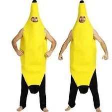 COSTUME DA BANANA TRAVESTIMENTO UNISEX UOMO DONNA FESTA PARTY DIVERTENTE ADULTO