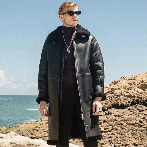 Giacca uomo shearling nera