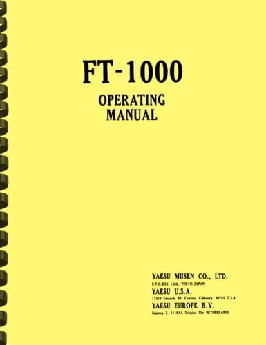 Yaesu 1000 manuale uso - yaesu, ft-1000