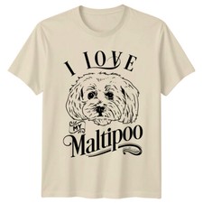 Maglietta grafica I Love My Maltipoo razza cane animale domestico