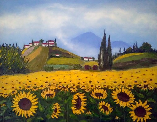Quadro paesaggio campo