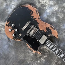 Pickup H-H chitarra elettrica H-H personalizzati fatti a mano nero SG corpo e collo in mogano