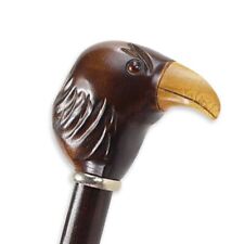 BASTONE IN LEGNO ARTIGIANALE MANICO AQUILA