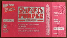 DEEP PURPLE BIGLIETTO ZURICH