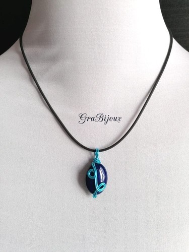 Collana ciondolo pietra - , blu