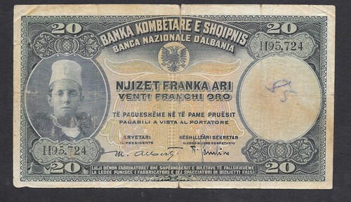Albania banconota 20 franchi - -,