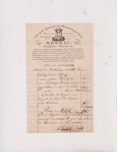 Septembre 1834 facture - septembre, 1834.