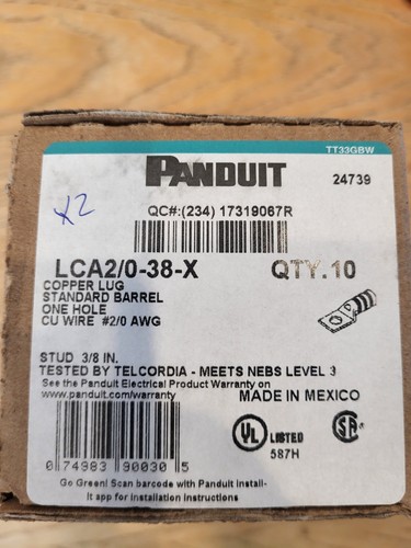 Panduit lca x - 2/0-38-x, lug