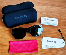 CHANEL square Sunglasses black