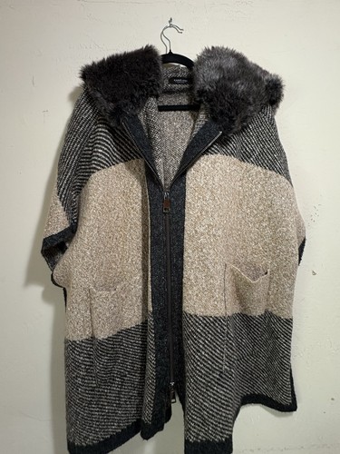 Poncho maglione zara pelliccia - maglione,