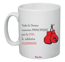 tazza ceramica 8x10 scritta donne guerriere vita idea regalo festa della donna