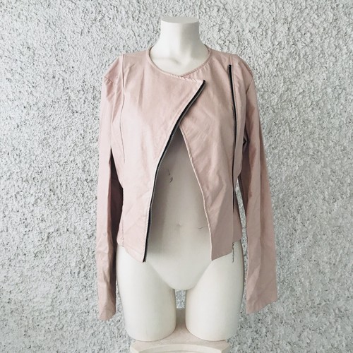 Pink asymmetrical zip - zip, faux