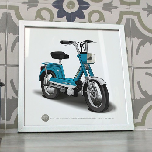Poster mobylette peugeot 102 - poster,