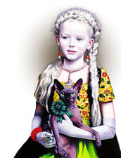 TITTI GARELLI - REGINA CON SPHYNX - GATTO firmata e numerata