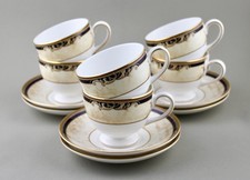 TAZZE DA TÈ E PIATTINI WEDGWOOD CHINA CORNUCOPIA LEIGH X 6 1° COME NUOVI APPAIONO INUTILIZZATI!