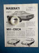 Rara Pubblicità' MASERATI Spider Hard Top VIGNALE / MV OSCA 1965