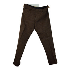 Pantaloni Harris tweed sartoriali country 2 toni marrone a spina di pesce W34 L30 PRISTINI