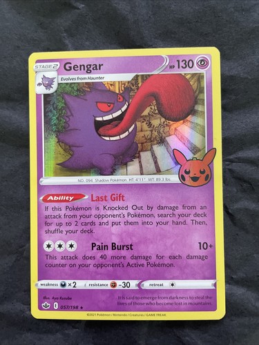 Carta pokémon gengar - gengar, 057/198