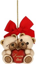THUN - Addobbi Natalizi, Coppia Teddy Xmas Love in Ceramica Decorata a Mano,... 
