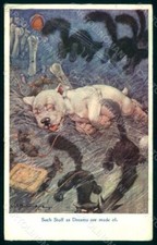 Artista Firmato Studdy Bonzo Cane Gatto Topo Bulldog Francese Serie 1007 pz HR1015