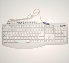 TASTIERA CON FILO KEYBOARD BIANCO VECCHIO TIPO NUOVA PS/2 PER PC CON CONFEZIONE