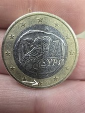 Moneta 1 euro Gufo Grecia 2002