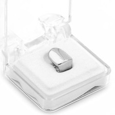 Tappo singolo singolo placcato oro bianco Grillz hip hop gioielli griglie denti