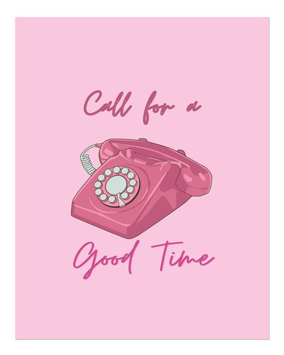 Telefono rosa retrò arte - , da