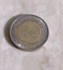Moneta rara 2 euro con stickman 1999-2009 