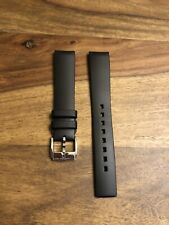 Cinturino orologio 18 mm, in gomma naturale/caucciù nero - Hirsch Pure.