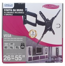 Staffa Muro Supporto da Parete TV OMEGA 3 Snodi FULL 26"-55" Max 15Kg VESA NERA