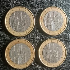  Cuatro Moneta Da 1 euro da, Collezione. Anni 2000 E 2002.