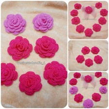 10 Rose fucsia uncinetto