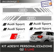 Kit 7 Adesivi personalizzazione Audi Q2 S LINE SPORT cerchi specchi pulsante