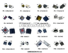 KIT N.80 micro / mini pulsanti SMD16 modelli 5 x tipo Tactile Push Button Switch