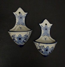 ✅ DELIZIOSA COPPIA ACQUASANTIERE IN PORCELLANA DIPINTE ANTIQUE - 1528